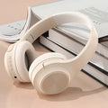 Wireless Bluetooth headset in Chalk Black colour with head-mounted design and charging case