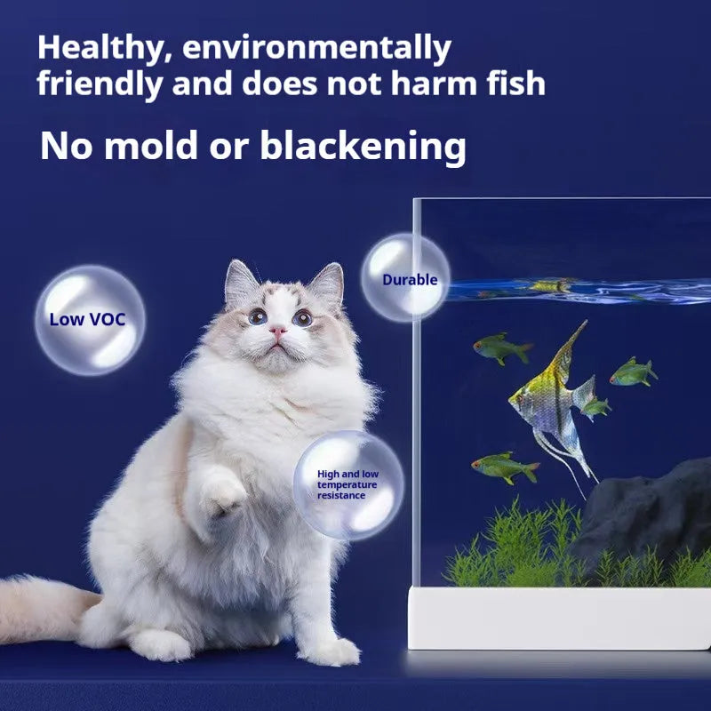 Underwater adhesive sealant for glass fish tank leakage repair, white and transparent options