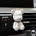 Black rivet bear shaped gypsum car perfume accessory clipped onto vehicle air outlet
