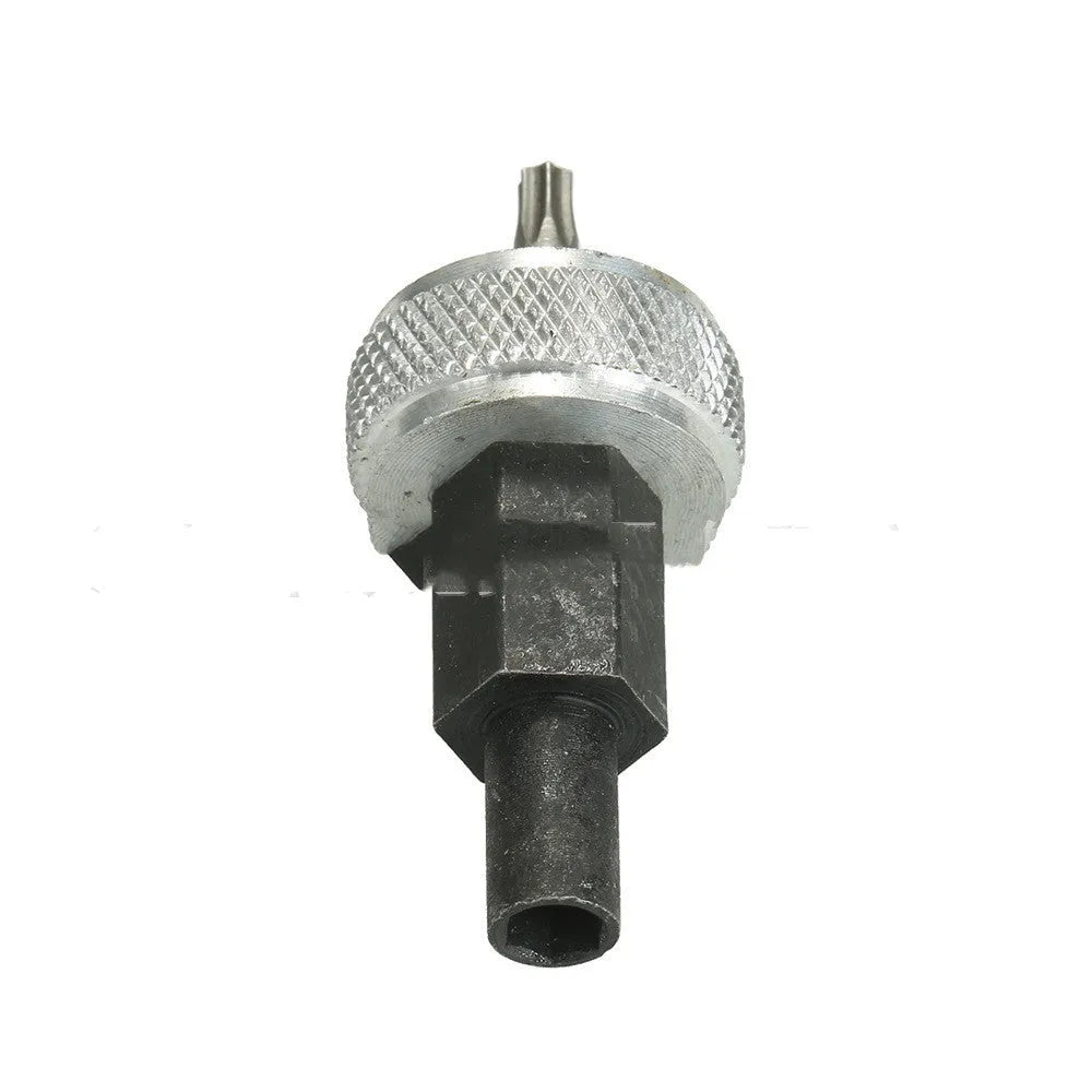 Ignition module wrench with carbon steel handle and knurled aluminium knobs for distributor block mounting