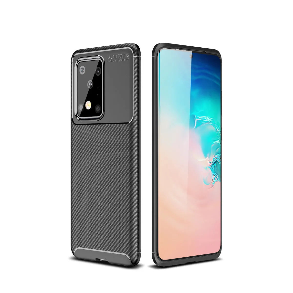 Beetle TPU back cover phone case for Samsung smartphones in solid black, blue, or brown colours