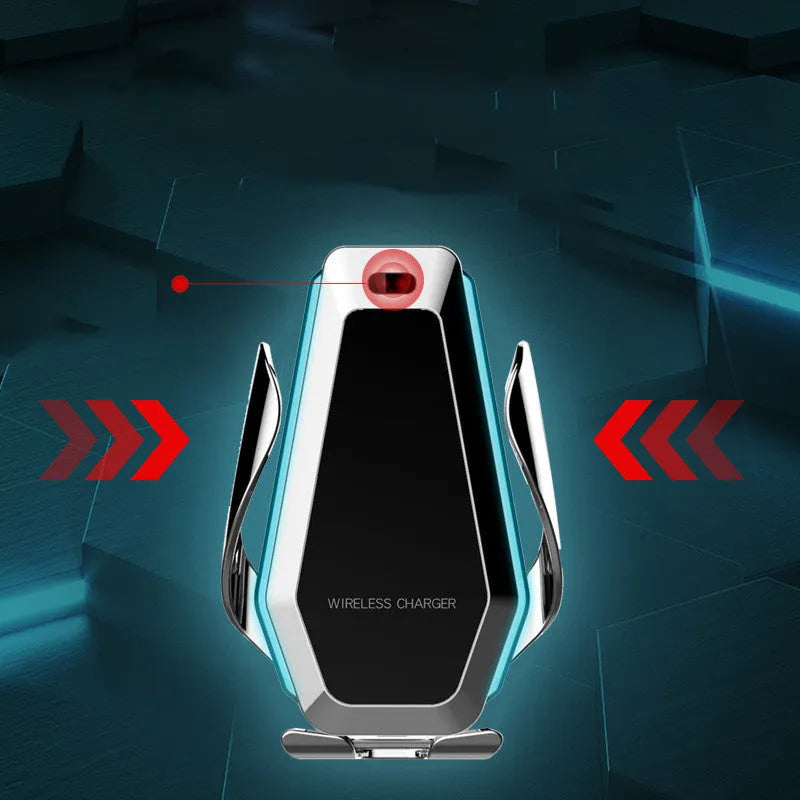 Gold induction car phone holder wireless charger bracket with Type-C input on car vent