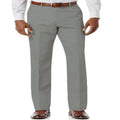 Men's beige white linen-cotton blend casual trousers with slant pockets, laid flat.
