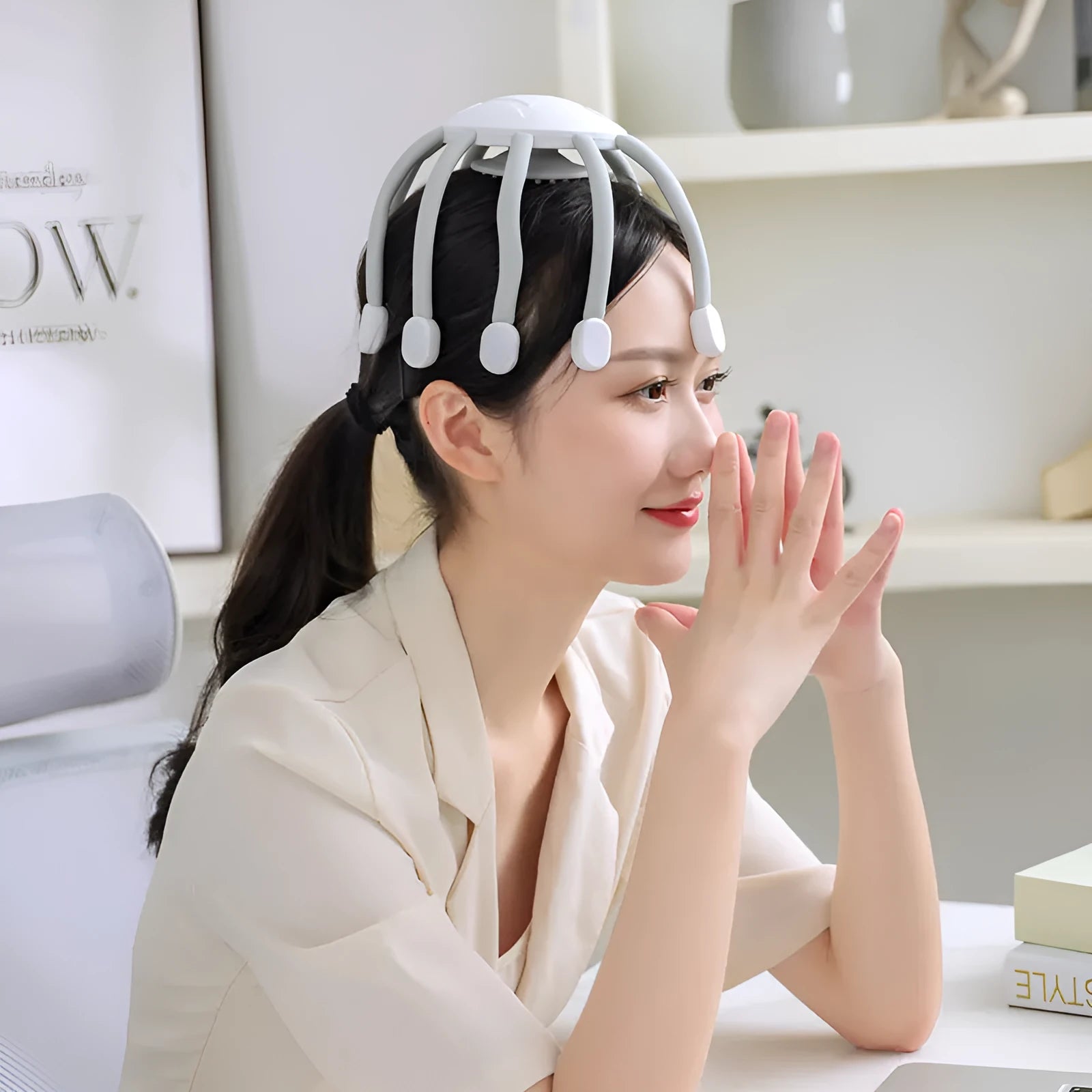 USB-powered electric head massager with multiple claw design for scalp vibration massage