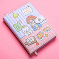 Small white Kaba Bear Hippo notebook with magnetic buckle, showing PU leather cover and compact 135mm x 185mm size.