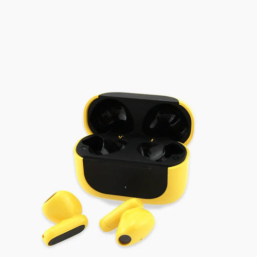 Jerry Cartoon wireless Bluetooth headphones in black, white and yellow colours with earplug design