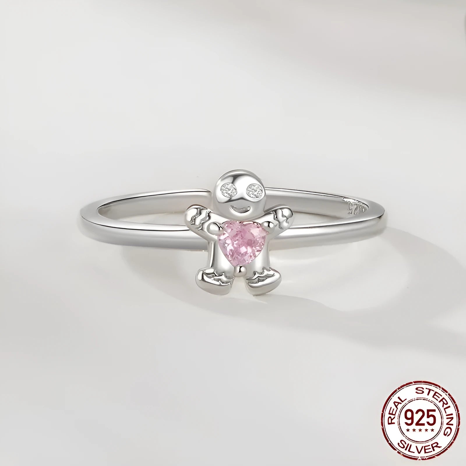 Original Christmas 925 sterling silver stud earrings and ring set in gift box