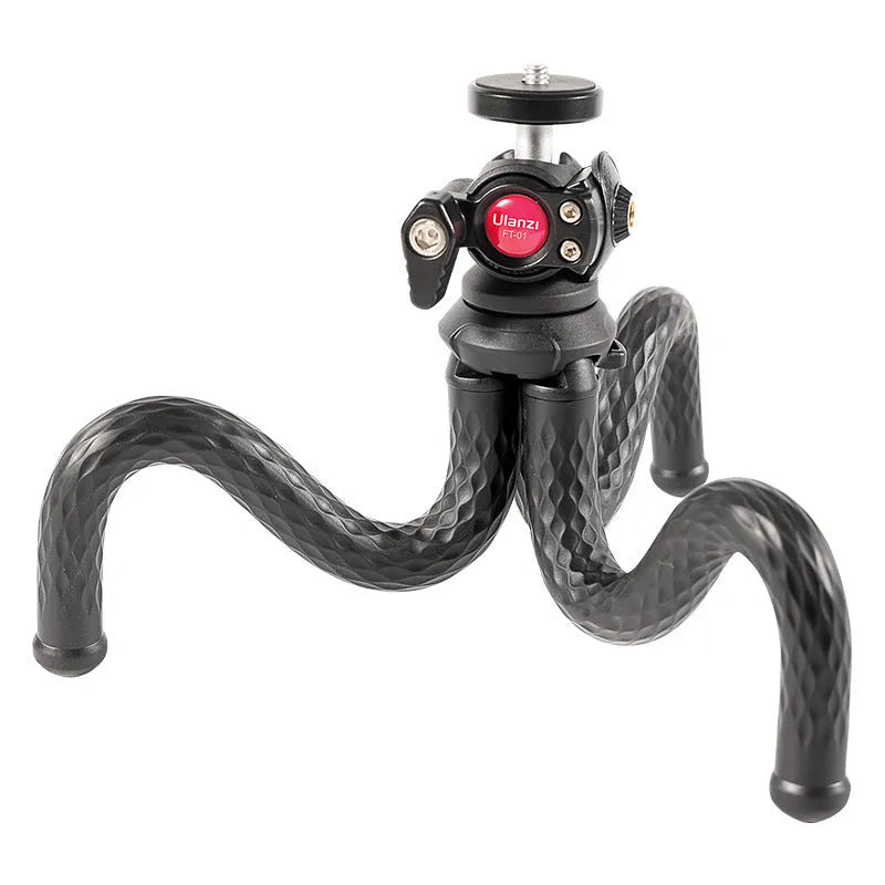 Black octopus-style flexible tripod with phone clip, extended to 360mm.