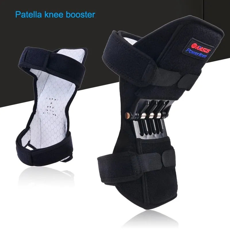 Adjustable knee brace patella support booster with spring mechanism and breathable fabric