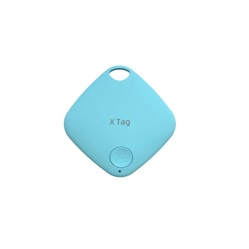 Circular Bluetooth anti-lost tracker device in black colour with key ring attachment