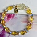 Handcrafted nine-tail fox bracelet made from natural citrine crystal for women