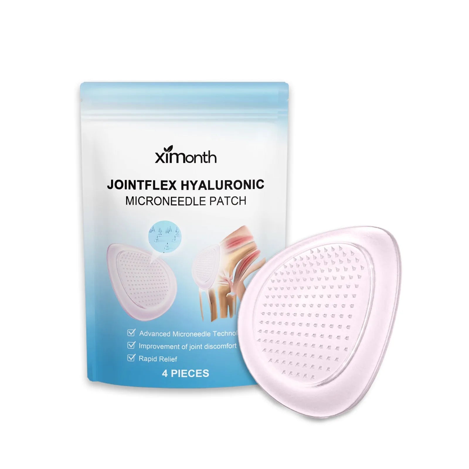 Four curcumin microneedle patches for body care with hyaluronic acid and allantoin