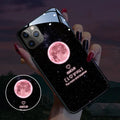 iPhone case with tempered glass back showing cool lightning design and integrated LED light flash
