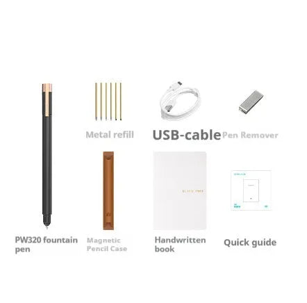 Huion Note X10 Smart Digital Notepad in Elk Brown with passive pen and magnetic pencil case