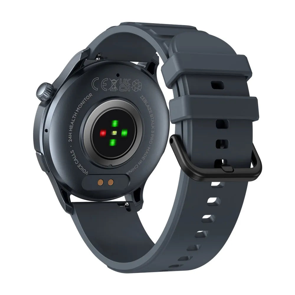 Btalk 3 Pro smart watch with AMOLED display showing health metrics, available in grey, pink and blue colours