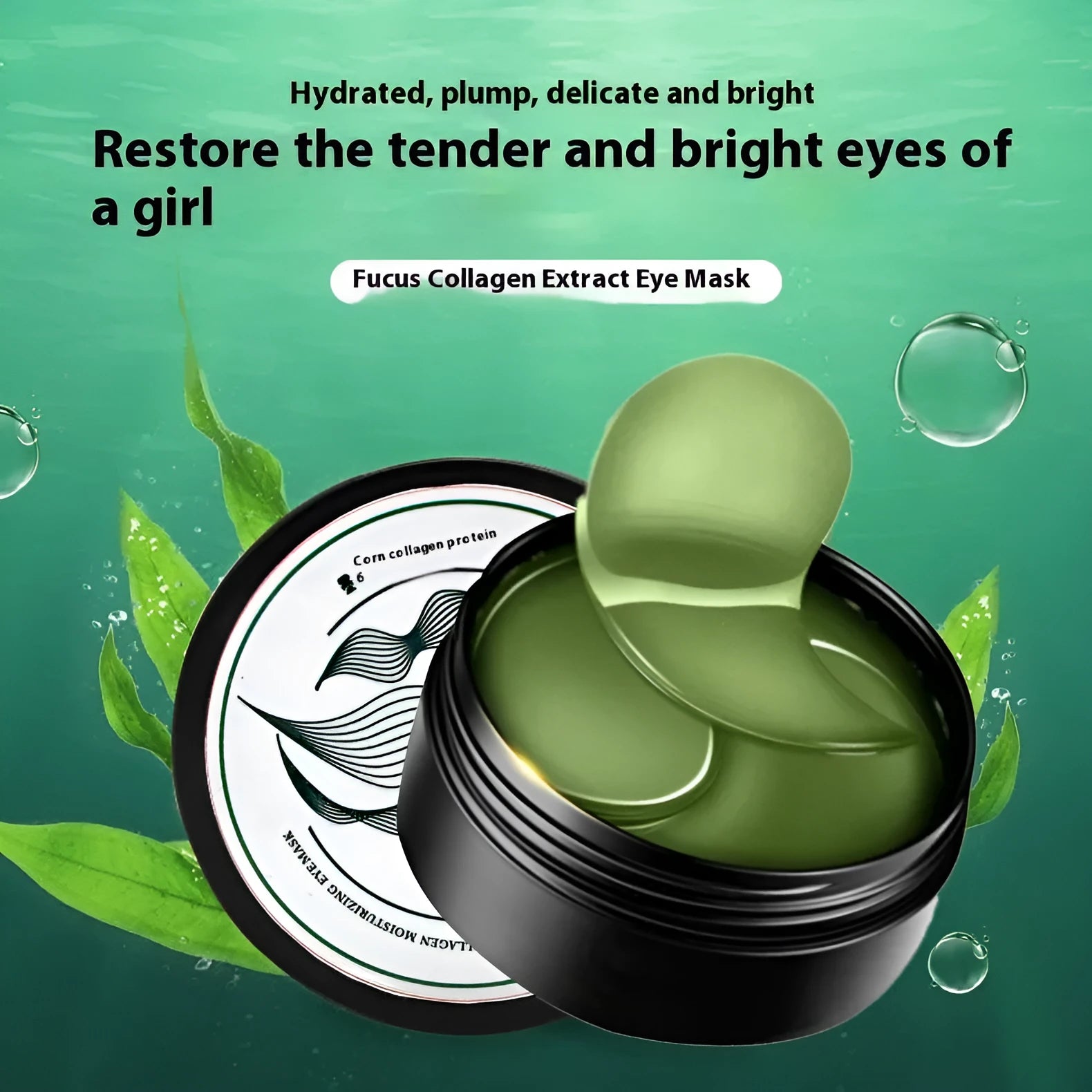 Seaweed collagen essence eye mask tablets in sheet form, 60-count pack