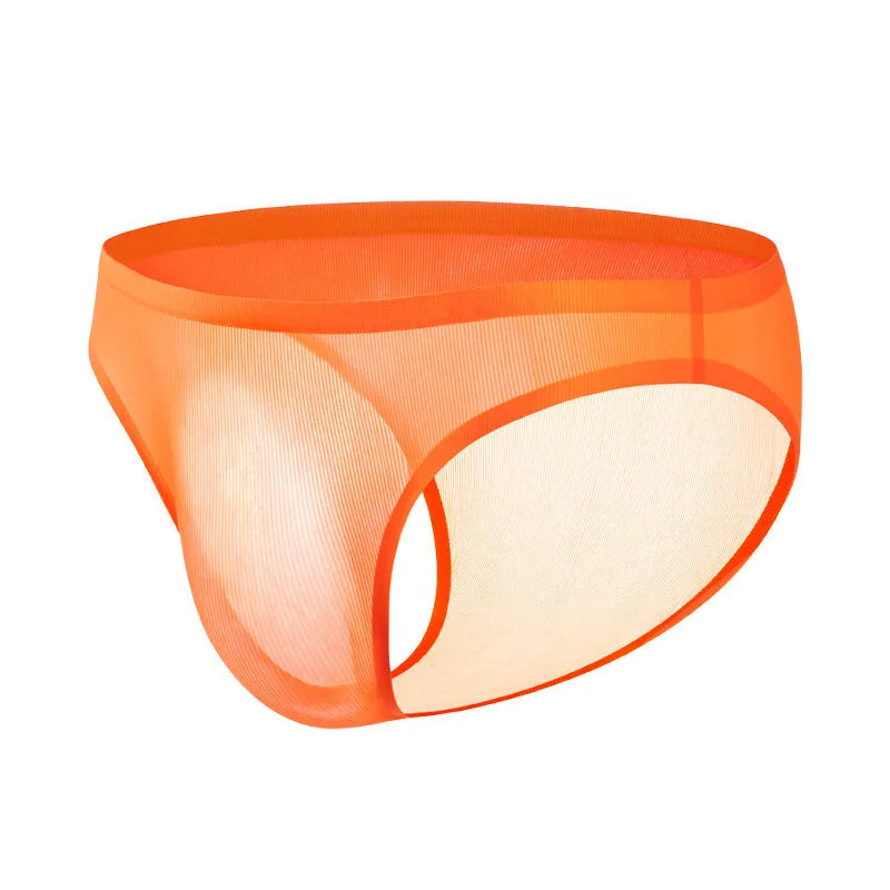 Ultra-thin Ice Silk low-waist seamless panties in black, white, grey, blue, purple, and orange colours