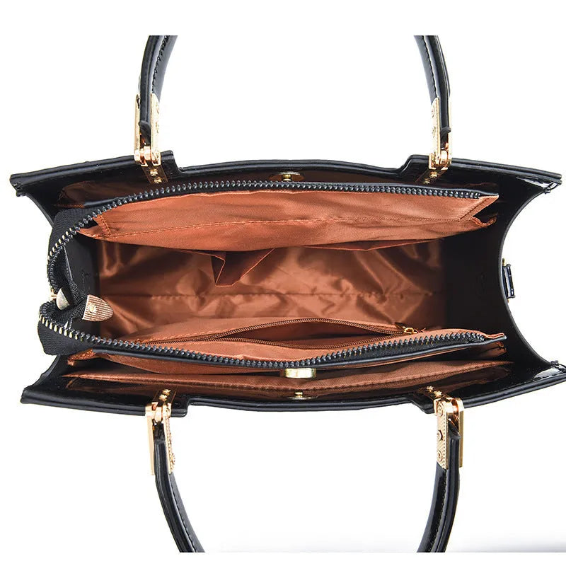 PU leather one-shoulder handbag with square suitcase design in various colour options