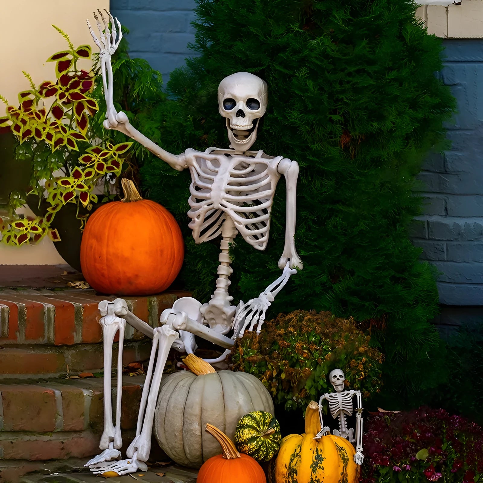 90cm plastic Halloween skeleton with movable joints in new skull man design