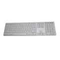 White wireless Bluetooth keyboard with 109 keys including three-key zone for Windows iOS Android devices
