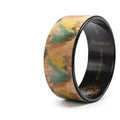 Cork yoga wheel 32cm diameter natural cork surface black colour for spinal support and backbends