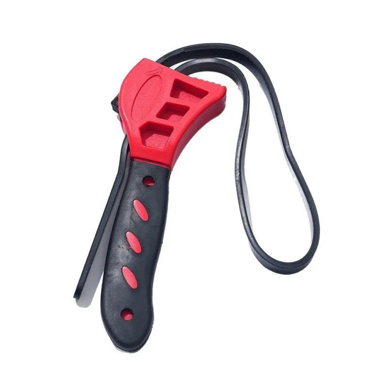 A 6-inch and 8-inch adjustable rubber strap wrench set on a white background.