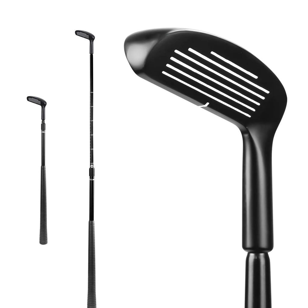 Double sided zinc alloy telescopic golf club in black, 94cm long