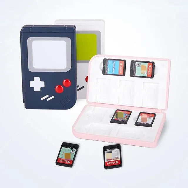 Theme game card storage box for Nintendo Switch OLED Lite in blue, pink, or white colours