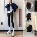 High-waisted tummy control slimming leggings in solid colour with anti-exposure and hip lift design for women