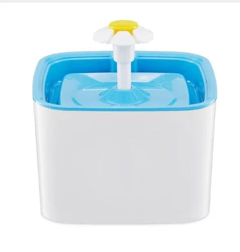 Blue square electric cat water fountain with filter, 19cm, plastic construction