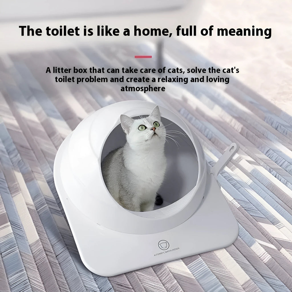 Large fully enclosed cat litter box in Ariston colour, showing covered design and deodorising feature.