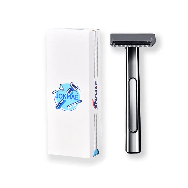 20T double-layer half-blade manual shaver in silver, gun, bronze, or gold-plated purple with 10 blades