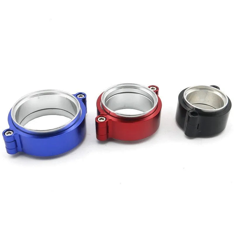 Black aluminium fixed movement clamp for car exhaust downspout, 2-4 inch size, 800psi burst rating
