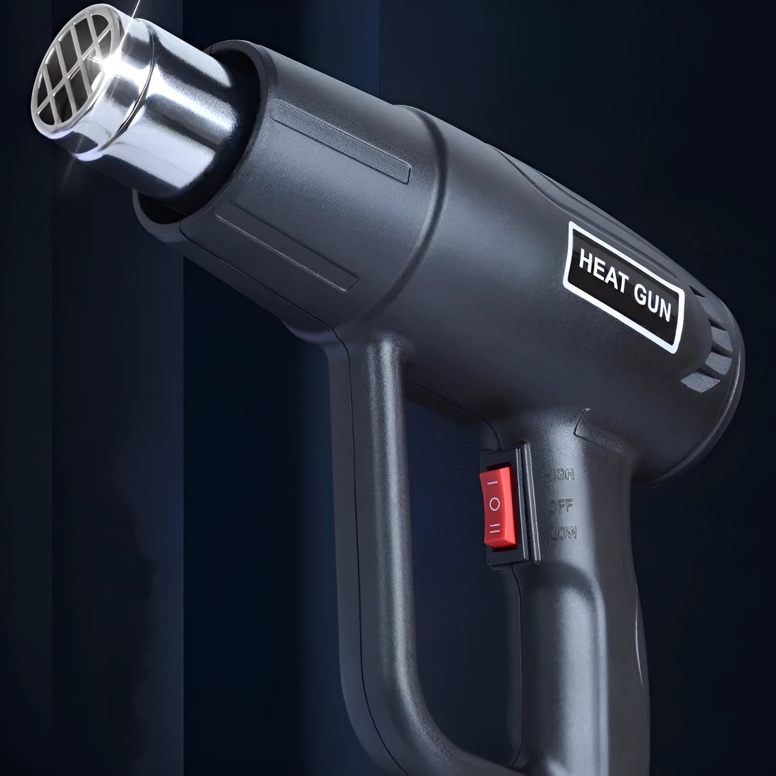 2000W industrial electric hot air tool with two-gear switch and anti-slip insulation shell.