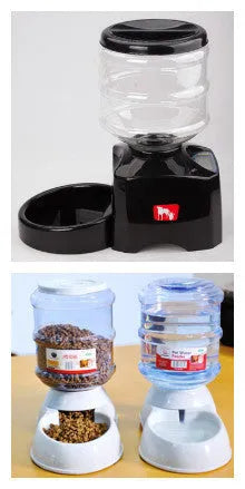 5.5L black automatic pet feeder with LCD screen and bowl for dogs and cats