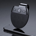 Black Bluetooth car handsfree with sunshade clip and voice control for hands free calling