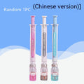 Vaccine design novelty gel pen with black 0.5mm refill and plastic construction