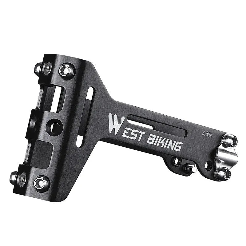 Black aluminium alloy double water bottle cage extension bracket with adjustable angle for bicycle seat post