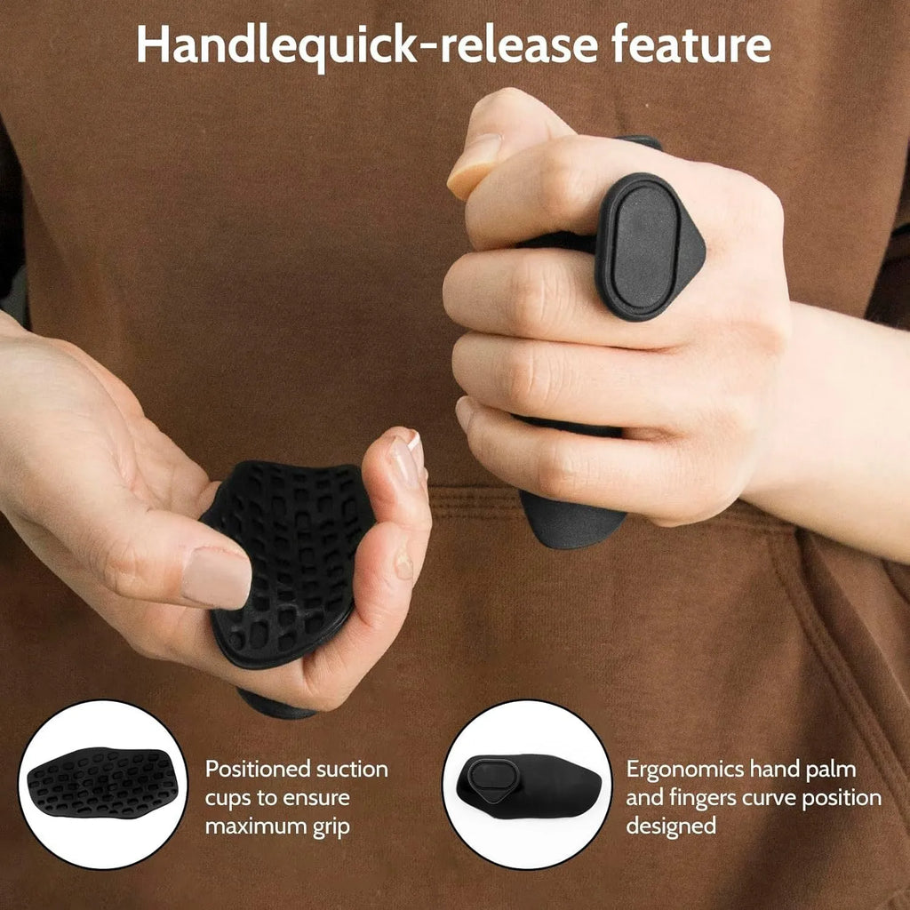 Anti-slip grip strengthener for dumbbell lifting, breathable finger trainer in gray and black