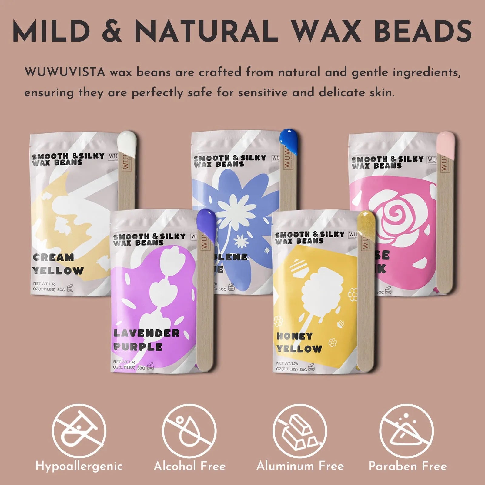 52 piece professional waxing kit with hard wax beans, warmer, and post treatment products