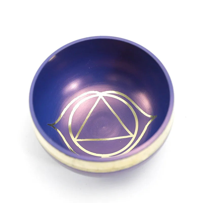 Handmade colourful Himalayan singing bowl for yoga meditation and sound therapy