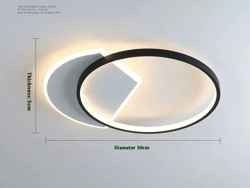 Nordic minimalist ceiling lamp in black and gold colours with 40cm and 50cm diameter options