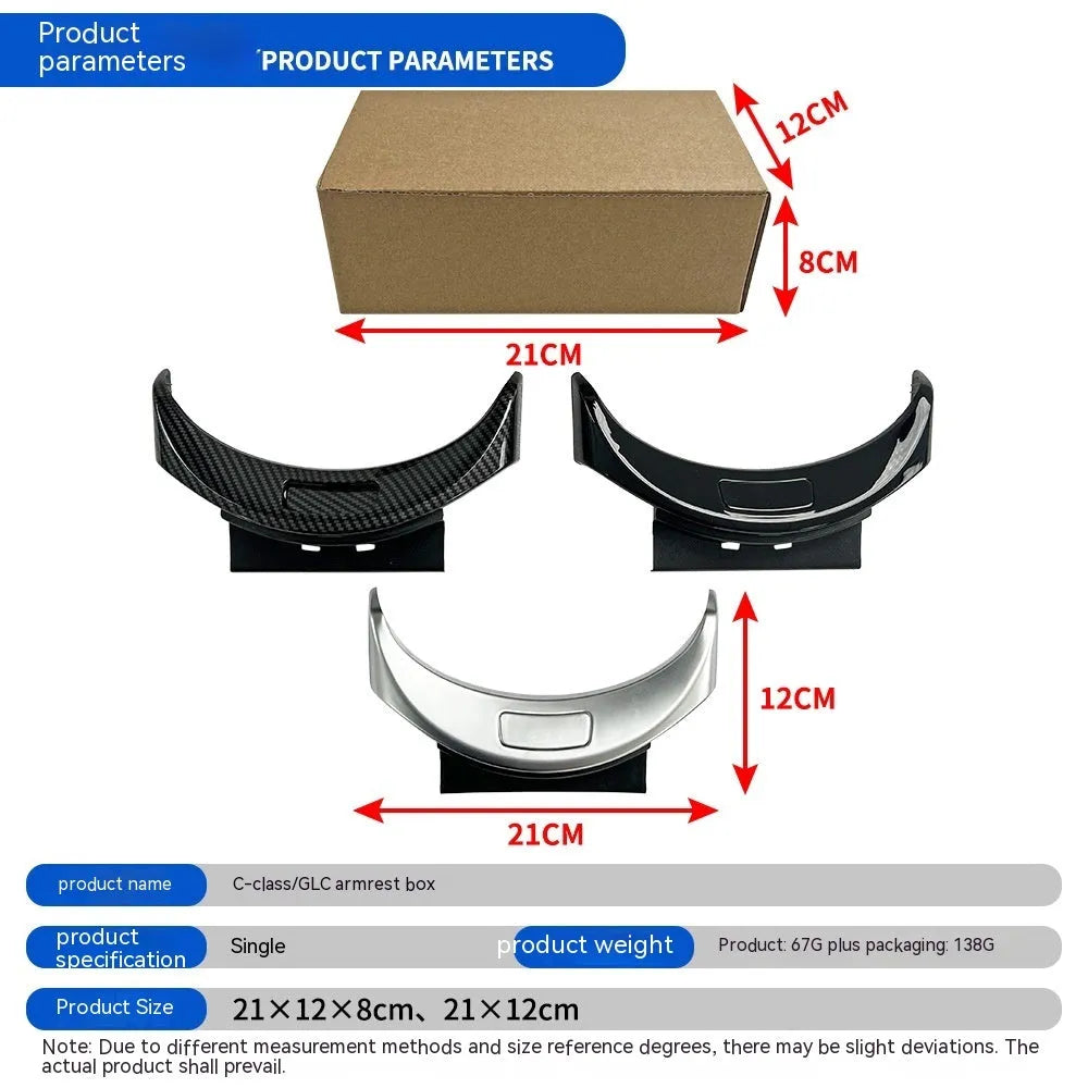 Mercedes-Benz C-Class GLC armrest box button electroplating panel in three finish options