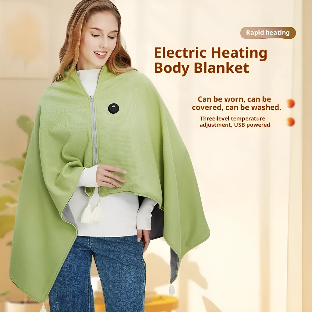 Polyester warm body cover blanket shawl in solid beige colour draped over a chair