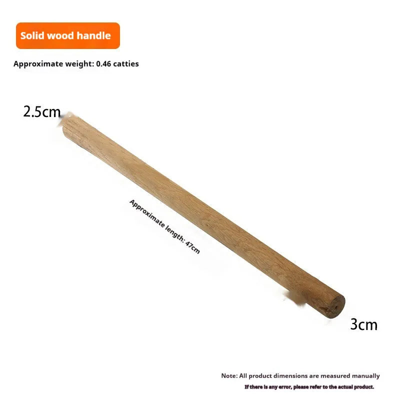 Locust wood replacement handles for axes, hoes, and sickles in various lengths on a plain background.