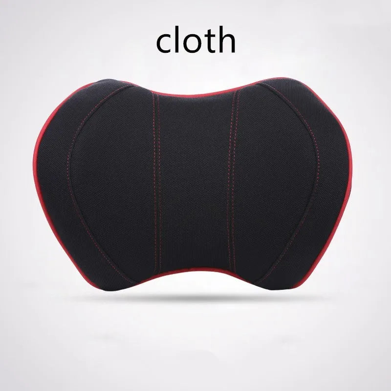 Car headrest with space memory cotton in black and red fabric cover