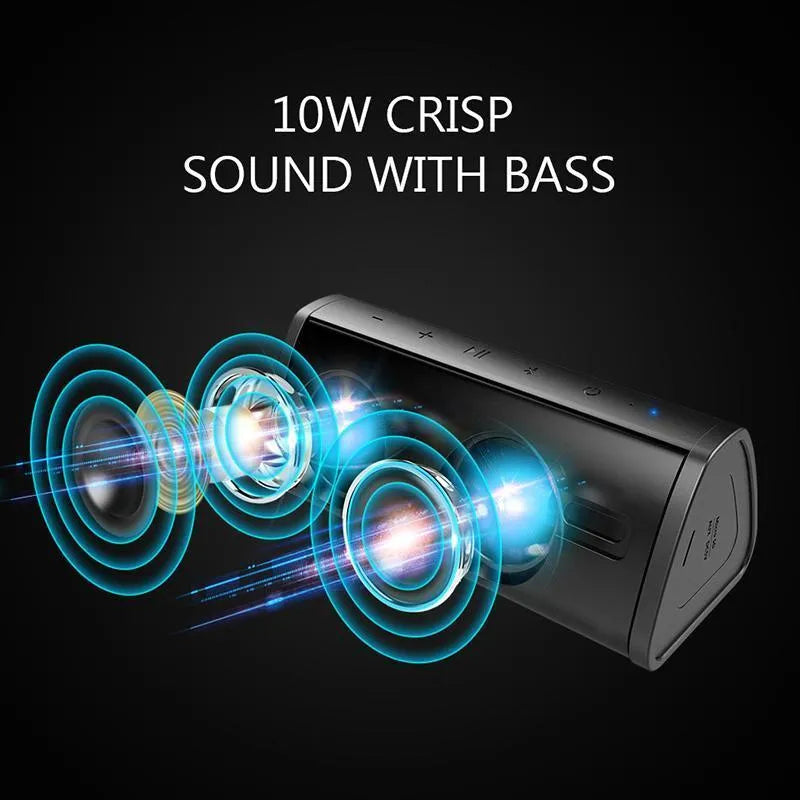 Waterproof outdoor speaker in black with plastic shell, 152x66x64mm, front view