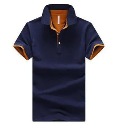 Men's casual fashion stand collar polo shirt in cotton with short sleeves