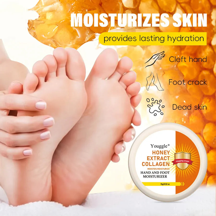 Foot peeling cream with honey extract and collagen in a 15g tube