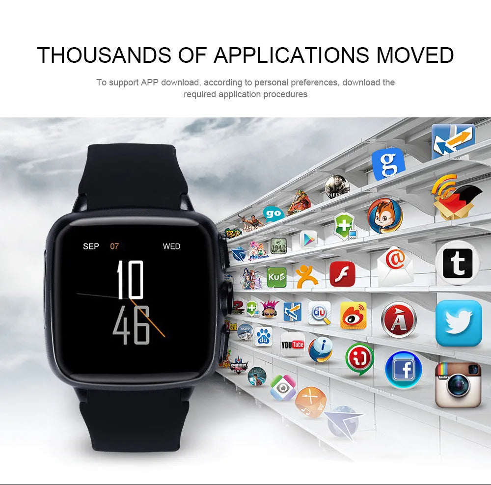 Z01 smart watch in black or white with a 1.54-inch touchscreen on a wrist.